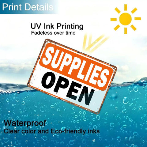 12x8 Inch Aluminum Wall Sign Matte Finish Space Upgrade For Home Cafe Bar Garage Office Shop Warehouse Entryway Or Corridor Durable Anti Rust Waterproof UV Resistant Metal Decor That Keeps Your Walls Looking Fresh, waterproof print detail