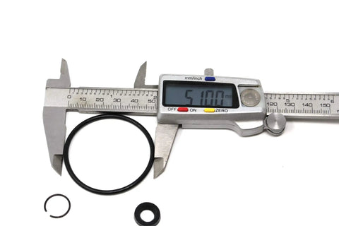 Caliper measuring O-ring from Speedometer Leak Stop Seal Kit For TH400 TH375 TH475 Turbo 400 Transmission Keeps Your Rig Leak Free Stops Seepage In Speedometer Housing With Outer O Ring Gear Seal Retainer Clip For 34 To 39 And 40 To 45 Tooth Gears