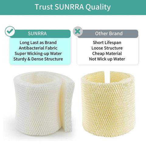 MAF2 Humidifier Filter Replacement Compatible With Aircare MA0800 MA0600 Essick Air shown against competing brand