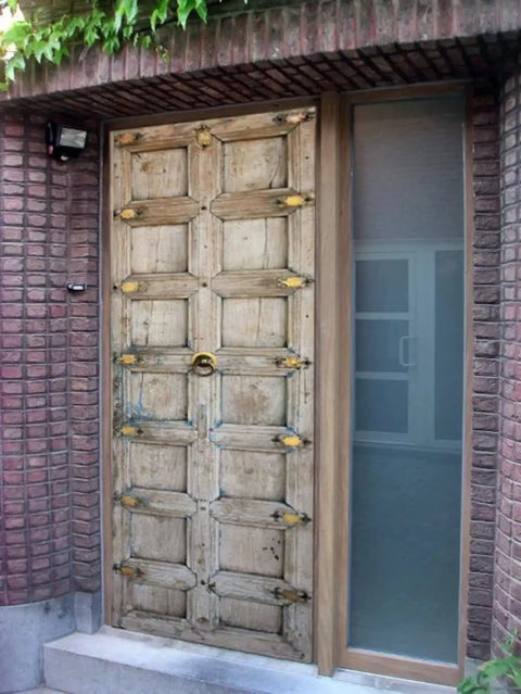 Vintage Indian Door Rustic Barn Style Front And Interior Exterior Wooden Door With Custom Size Option Single Or Double Old Look Sliding Or Hinged No Glass No Hardware