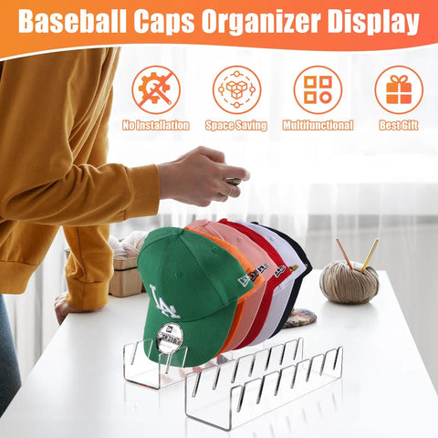 Keep Your Cap Game Fresh With This Zero Hassle Acrylic Hat Organizer For Baseball Caps And Dad Hats Clever Stack Design Protects Brim Structure Keeps Closet Looking Sharp Display Stand Two Pack