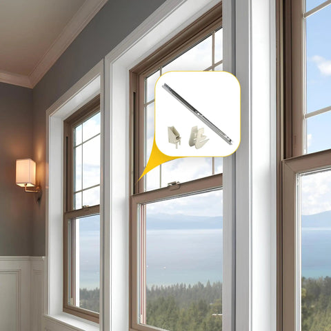 Heavy Duty Aluminum Window Channel Balance for Residential Windows, 29 Inch Length, 9/16 Inch Width, 1/2 Inch Depth, Supports 16-23 Lbs Sash, Top Guide 1-1/4 Inch, Bottom Guide 1 Inch, Replacement Window Hardware installed in a double-hung window