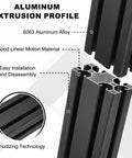 Two Pack 800mm 4080 Aluminum Extrusion Profiles European Standard Anodized Black Linear Rail Guide For 3D Printers And CNC Machines Heavy Duty 6063 Aluminum Smooth Motion Built For Big Builds, black 6063 extrusion profile