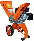 Powerful 6HP Gas Wood Chipper Self Feeding With 208CC 4 Stroke Engine Direct Drive Hinged Hopper