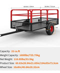 Heavy Duty ATV UTV Trailer Dump Cart Tow Behind With 1600 Lbs Capacity And 22 Cubic Feet Yard Garden Trailer Removable Sides