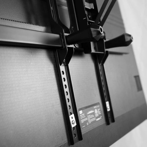 Vertical Vesa Extender Bracket And Adapter Plate For Low Profile Televisions Compatible With Ceiling Mounts, close-up view of mounting brackets.