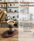 Person using High Precision Coffee Scale With Spoon 0.1g Increments 500g Capacity Rechargeable Digital Kitchen Scale For Espresso Pour Over Tea And Baking Portable Mini Scale For On The Go Brewing