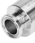 Close-up of Half Inch Tri Clamp Adapter To Three Quarter Inch FNPT Ferrule Sanitary Pipe Fitting Made Of Stainless Steel 304