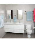 Bathroom with Oil Rubbed Bronze 5 Piece Bathroom Hardware Set With Towel Ring Toilet Paper Holder 24 Inch Towel Bar 18 Inch Towel Bar And Robe Hook Durable Zinc Alloy Easy Install Includes Screws And Drywall Anchors visible on walls