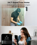 Wireless WiFi Video Doorbell Camera With Chime, 1080P HD, capturing intruder alert with live notification on phone screen