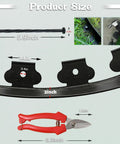 40 Ft Black Garden Edging Kit With 2 Inch Tall Border, 8 Inch Spiral Anchoring Spikes, And Garden Pruning Scissors size details
