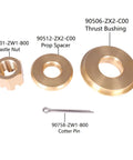 Honda Outboard Propeller Hardware Kit For 115HP To 250HP Boats Includes Thrust Bushing 90506-ZX2-C00, Prop Spacer, Nut, Pin