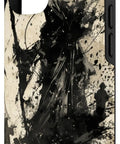 Death Gothic Scythe Case iPhone 12 and 12 Pro with two-part shockproof design featuring bold dark art finish on beige background.