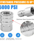 1/4-inch stainless steel pressure washer quick-connect fittings set (8-pack) with male and female threads