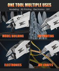 Ultra Thin Model Nippers for Gundam and Resin Kits With 0.01mm Flush Blade Cr V Steel shown cutting models and wires