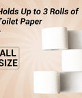 Toilet paper rolls showcasing capacity of Dope Freestanding Toilet Paper Storage Stand In Natural Jute Weave.