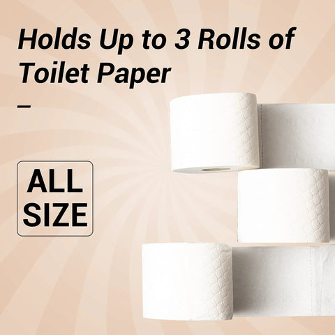 Toilet paper rolls showcasing capacity of Dope Freestanding Toilet Paper Storage Stand In Natural Jute Weave.