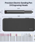 USB Rechargeable Electric Engraving Pen With 24 Bits Cordless Rotary Engraver set including case and precision heads