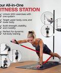 Top Shelf Adjustable Wall Mounted Fitness Anchor System For Heavy Lifts And Full Body Grinds With Brushed Steel Build and user demonstrating exercises.