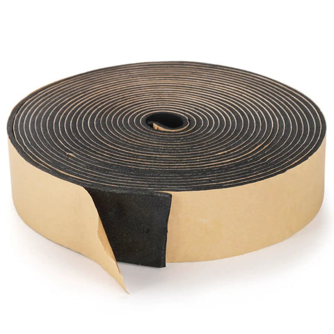Straight Up Heavy Duty Neoprene Weather Stripping Foam Seal Tape 99 Feet 2 Inch Wide X 1/8 Inch Thick Self Adhesive Insulation roll, showing black neoprene material.