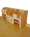 Wooden Bench Top Tool Organizer For DIYers And Pros With Four Drawers Fits Back Of Bench Or Work Table Lightweight 3.5 Pounds
