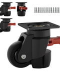 Heavy Duty Leveling Caster Wheels Set Of Four Premium Nylon Rollers Built Like A Tank Rock Solid Stability No Sweat Glide Adjustable mounts with hardware.