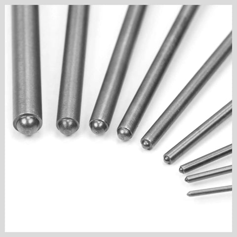 9-Piece Roll Pin Punch Set For Fast Pin Removal With Durable Chrome Vanadium Steel, Built For Automotive and Craft Repair, Knurled Grip