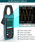 3-In-1 AC/DC Clamp Meter And Oscilloscope For Current And Voltage with 2.8 inch display showing waveform, pro grade, 5MS/s sampling