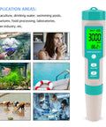 All In One Saltwater Aquarium Tester With Digital Readout For Salinity PH TDS EC And Temperature showing digital display