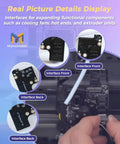 Extruder Interface Board For P1P And P1S 3D Printer Series showing front and back views with expanded ports and installation illustration.