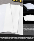 Virgin PTFE Sheet 200mm By 200mm, 3mm Thick Nonstick Teflon Sheet displayed on a concrete surface showing flexibility and nonstick properties.