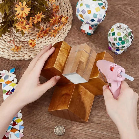 Sturdy Wood Glass Soldering Jig And Angle Wedge Tool For Stained Glass Crafts Heavy Duty 3D Corner setup with hot glue gun.