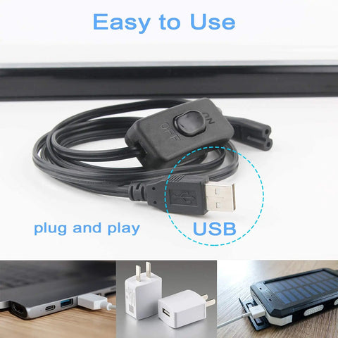 USB cable and adapters for Black Light Bar 10W USB UV Blacklight Tube 1 Ft Two Pack For Glow In The Dark Parties Halloween Decor