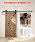 Heavy Duty Sliding Barn Door Hardware Kit Supports Up To 330 Lb, For Doors Up To 36 Inches Wide And 1.375 To 1.75 Inches Thick
