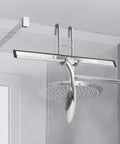 Frameless Shower Door Hooks Two Pack for Glass Doors No Drilling Installation Easy Clip On Anti Scratch Stainless Steel Hanger in use