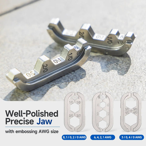 Beefy Heavy Duty Battery Cable Lug Crimp Tool Set With Built In Cutter And Interchangeable Jaws For AWG 8 To 4 0 Gauge Includes Cable Lug Crimper And Wire Stripper For Fast Reliable Auto Electrical Connections