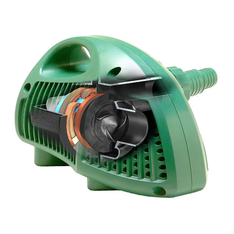 Cross-section view of a No-Nonsense Debris-Handling Pond Pump For Waterfalls And Streams, Heavy-Duty, showing rugged impeller.