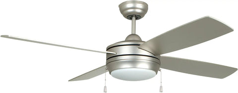 Laval 52 Inch Ceiling Fan With Light Kit For Big Room Comfort Brushed Pewter Finish Matte Silver Maple Blades Frost White Glass