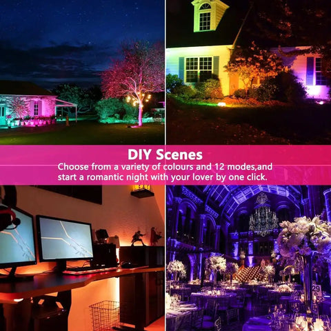 Dope Hella Bright 30W Led Flood Light Outdoor Smart Bluetooth App Controlled RGB Color Changing With 3000 Lumens 2700K Warm White 23 Dynamic Modes For Backyard