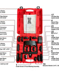 All In One Wheel Hub Tool Set For Front And Rear Hubs And Bearings Removal And Installation No Shop Press Needed Pro Grade DIY Friendly Home Mechanic Essential in red case with labeled parts