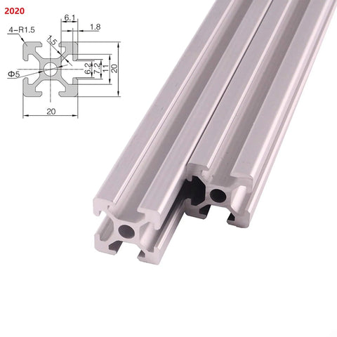 600mm Aluminum Extrusion Profile 2020 T Slot 2 Pack European Standard Anodized Linear Rail for DIY 3D Printer CNC Build and Workbench Gearhead Ready to Mount and Expand Your Rig, 20x20 mm