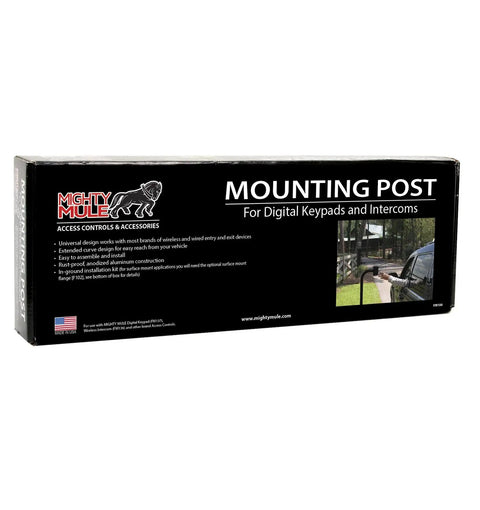 Packaging for Powder Coated Black Keypad Mounting Post for Gate Opener System, 22 Inch Aluminum for FM137 and FM136
