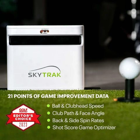 Launch Monitor And Golf Simulator With Doppler Radar And Enhanced Camera 100K Courses Real Time Simulation Wi Fi And USB C displayed