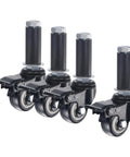 Pack Of Four 1.5 Inch Swivel Casters With Brakes Offering A Pro Move Smooth Rolling Pvc Wheel Upgrade for easy mobility.