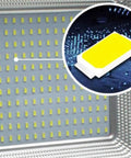Close-up view of JUDYSSY Led Flood Light Emergency Portable Searchlight Mobile Portable Chargin, White Light,150w LED chip.