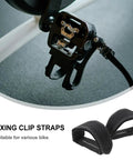 1 Pair Kids Bike Toe Clips And Pedal Straps Set Adjustable Footrests Anti Slip Straps For Safer Rides On Mountain And Indoor Bikes Nylon Black Easy To Install No Tools Required