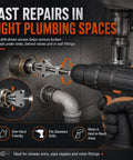 Heavy Duty Drill Powered Broken Pipe Thread Extractor And Three In One Bolt Remover Tool With Hex Shank Fits Impact Drives For Fast Plumbing Repairs On Job Sites in tight sink plumbing