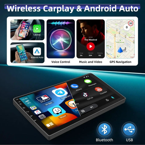 Hyundai Elantra 2014 2015 2016 Android Car Stereo 9 Inch Touchscreen With Wireless CarPlay And Android Auto GPS Navigation WiFi Bluetooth