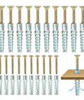Beefy Self Drilling Metal Serrated Expansion Screws Set for Concrete Walls and Fasteners Kit, shown in various sizes