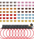 Sweet Ride Essentials 10 Piece Atc Ato Inline Fuse Cable Kit With 18 Awg Wiring Harness And 70 Spare Blade Fuses showing assorted fuses and cable holders.